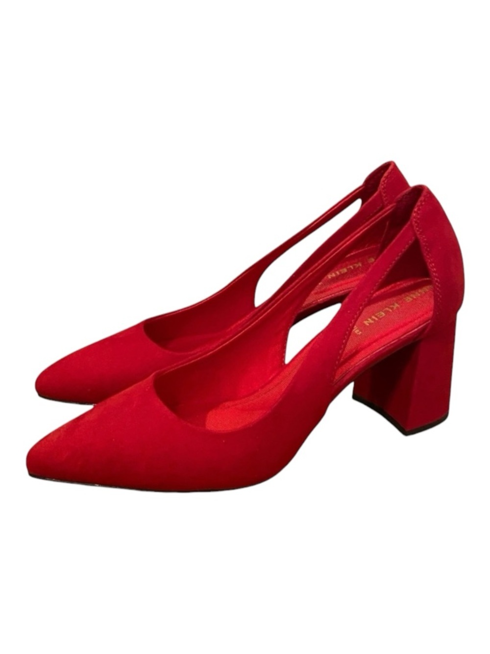 Ann Klein Womens Deep Red Berkley Pump Point Toe Heels